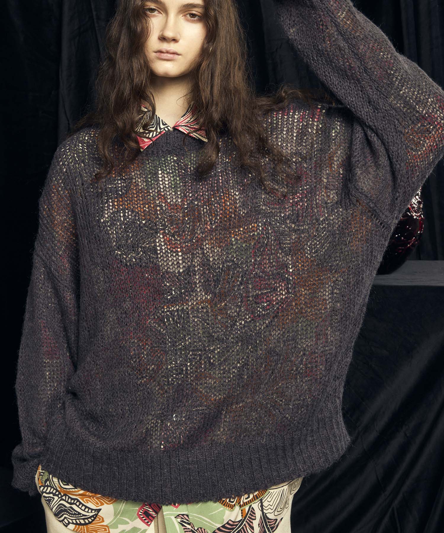 [24AW Pre-Order] Prime-Over Sheer Mohair Wool Knit Pullover