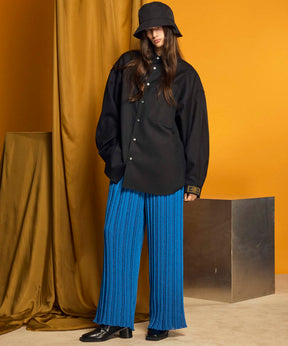 【24AW PRE-ORDER】Prime-Wide Sheer Rib Knit Pants