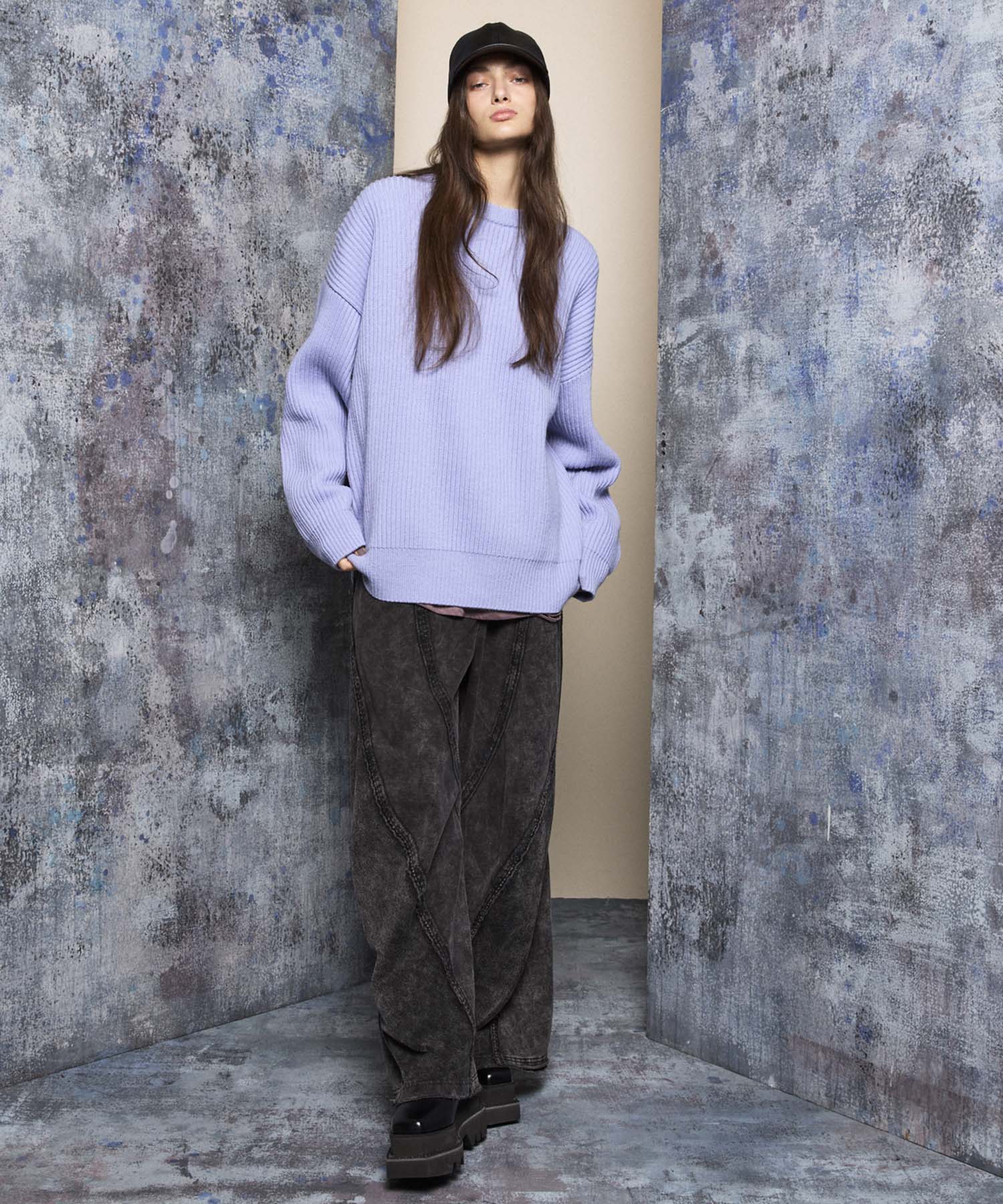 【24AW PRE-ORDER】Chemical Over-Dyed Inside-Out Sweat Wide Pants