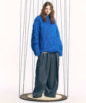 [24AW Pre-Order] Prime-Over Mixed Color Shaggy Crew Neck Knit Pullover.