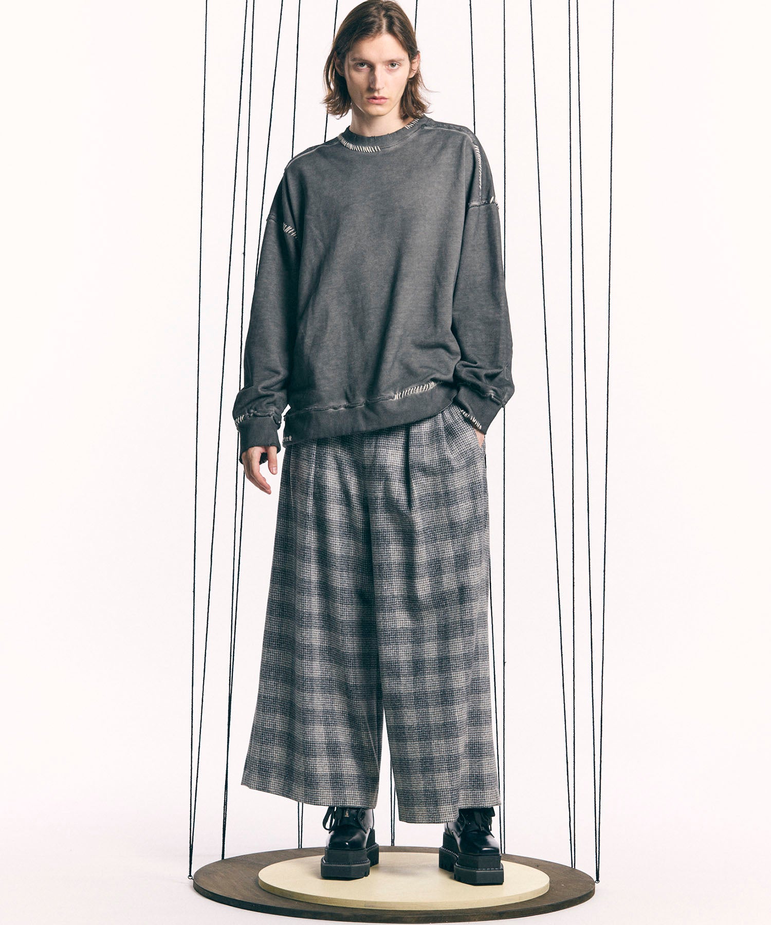 【Italian Dead Stock Fabric】Baggy Wide Pants