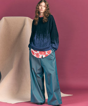 120/2/2/2/2/2/SUVIN COTTON GABARDINE BUGGY WIDE PANTS