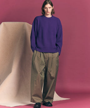 120/2/2/2/2/2/SUVIN COTTON GABARDINE PRIME-WIDE TUO TUCKS PANTS