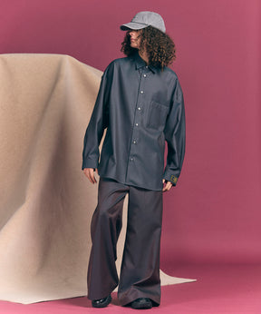 120/2/2/2/2/2/SUVIN COTTON GABARDINE BUGGY WIDE PANTS