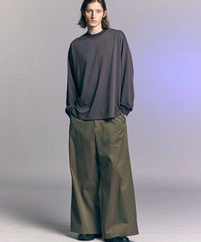 120/2/2/2/2/2/SUVIN COTTON GABARDINE BUGGY WIDE PANTS