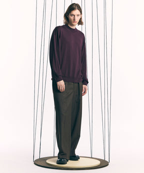 Wool Mix Continuous Town-Tuck Wide Pants