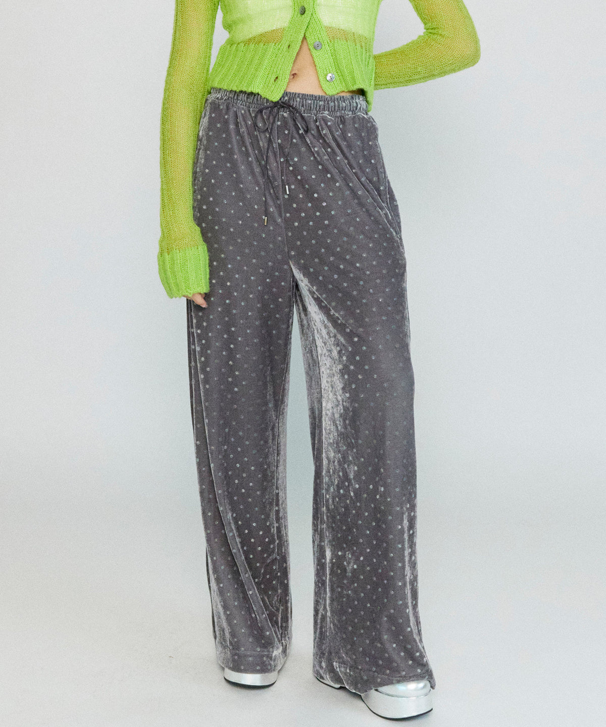 [24Autumn Pre-Order] Glitter Dots Velor Pants