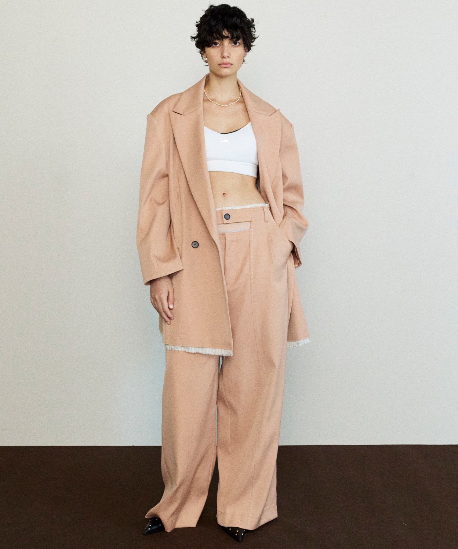 [24Autumn Pre-Order] Front Cut Stitch Wide Pants