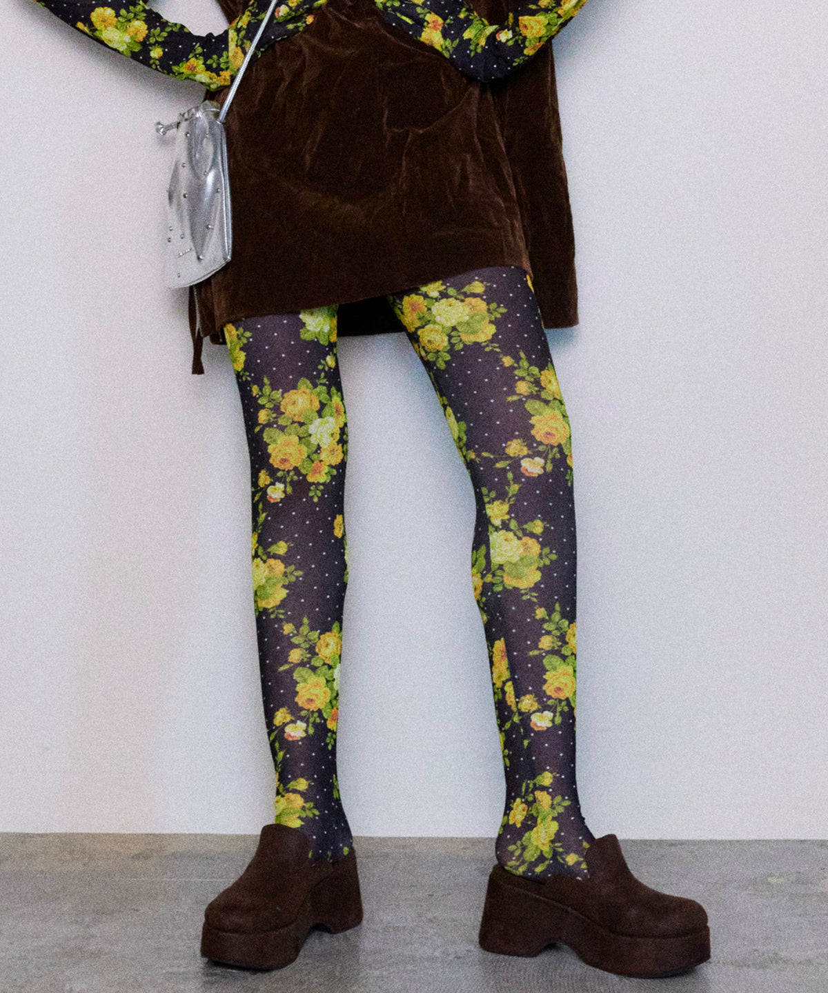 [24Autumn Pre-Order] Flower Dot Print Tights