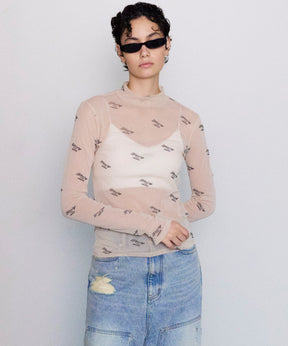 [24Autumn PRE-ORDER] BLESSING FLOCKY PRINT TURTLENECK TOPS