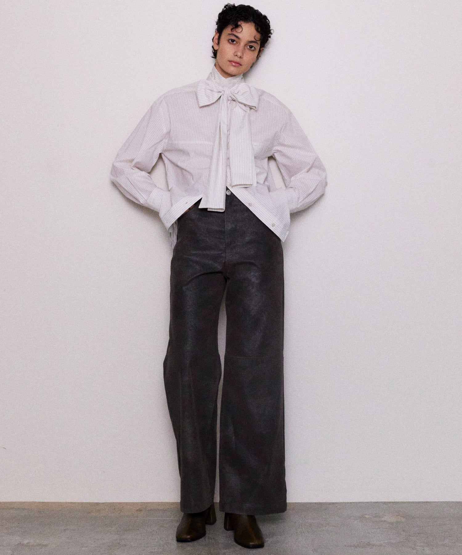 [24Autumn Pre-Order] Vegan Leather Wide Strait Pants