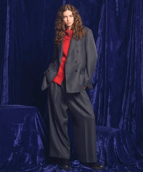 【Italian Dead Stock Fabric】Three-tuck Wide Pants