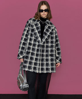 【24WINTER PRE-ORDER】Checkered Over Silhouette Middle Coat