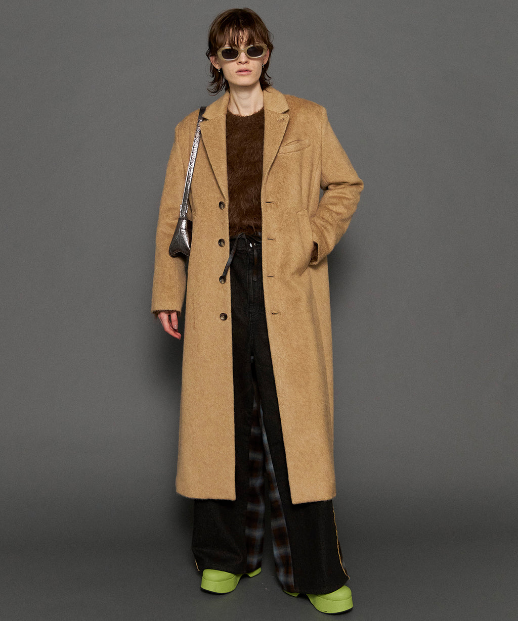 Mohair Shaggy Long Coat 