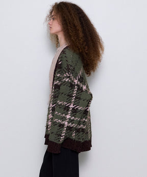 【24WINTER PRE-ORDER】Plaid Jacquard Knit Cardigan