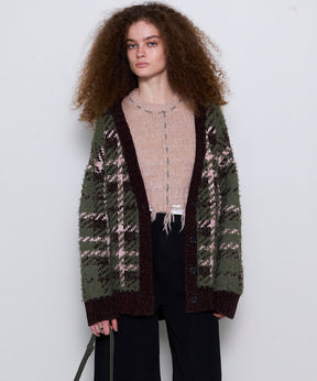 【24WINTER PRE-ORDER】Plaid Jacquard Knit Cardigan