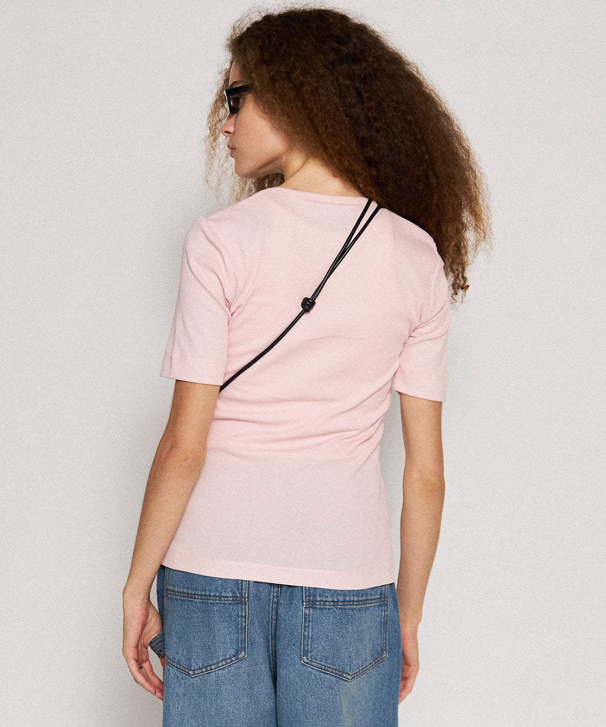 [Ganni] Soft Cotton Rib Short Sleeve T-Shirt