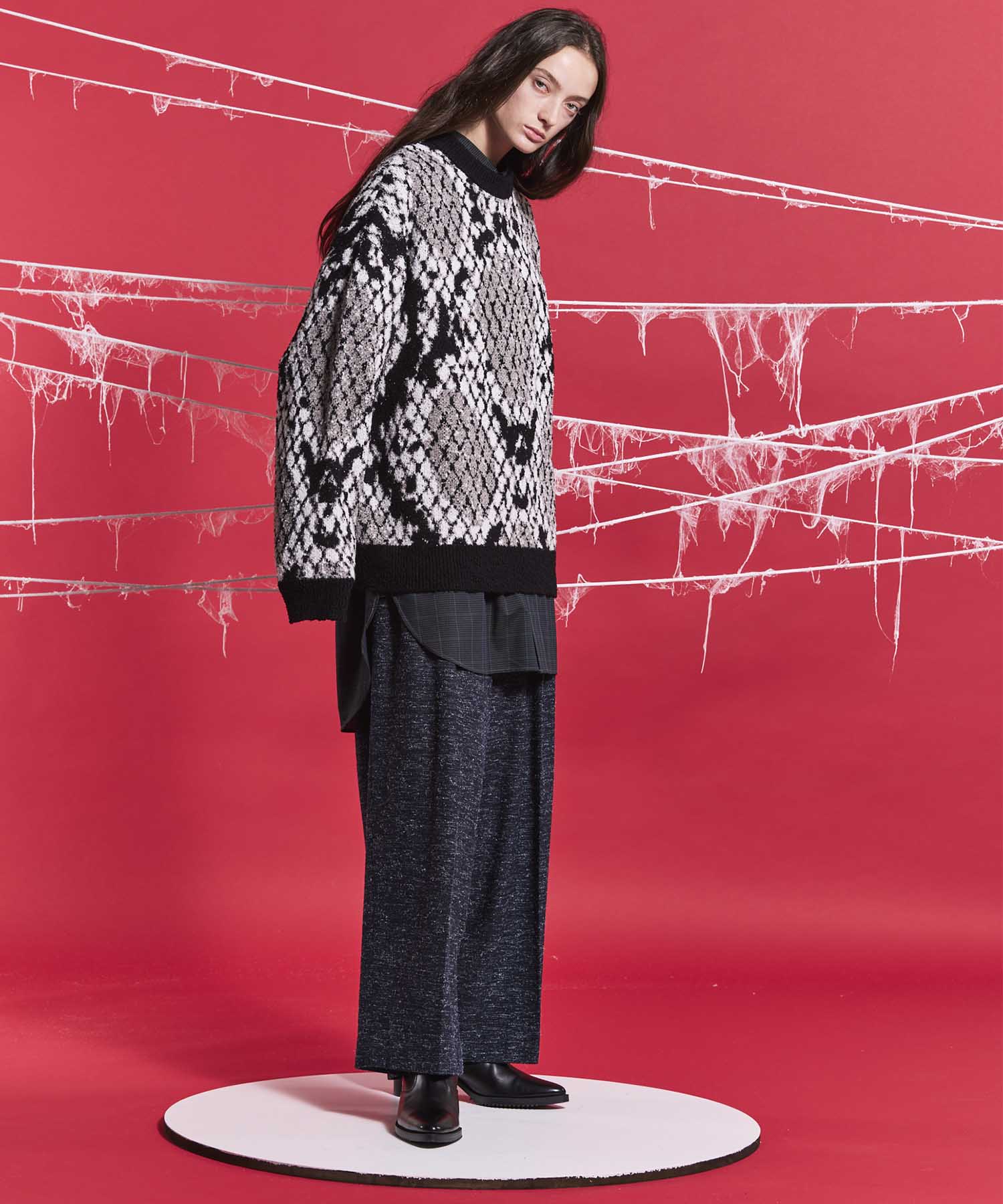 [24AW Pre-Order] Prime-Over Python Crew Neck Knit Pullover