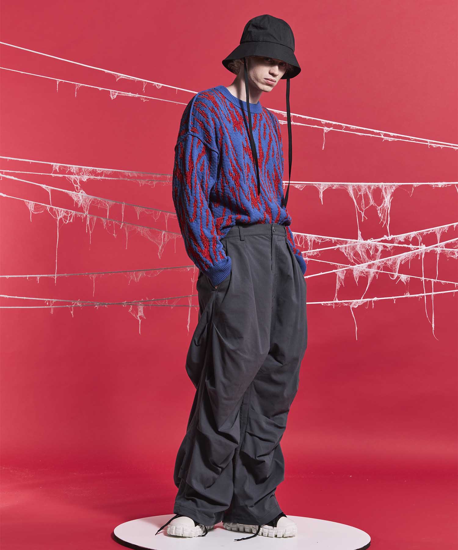 【24AW PRE-ORDER】Prime-Wide Random Tucks Parachute Pants