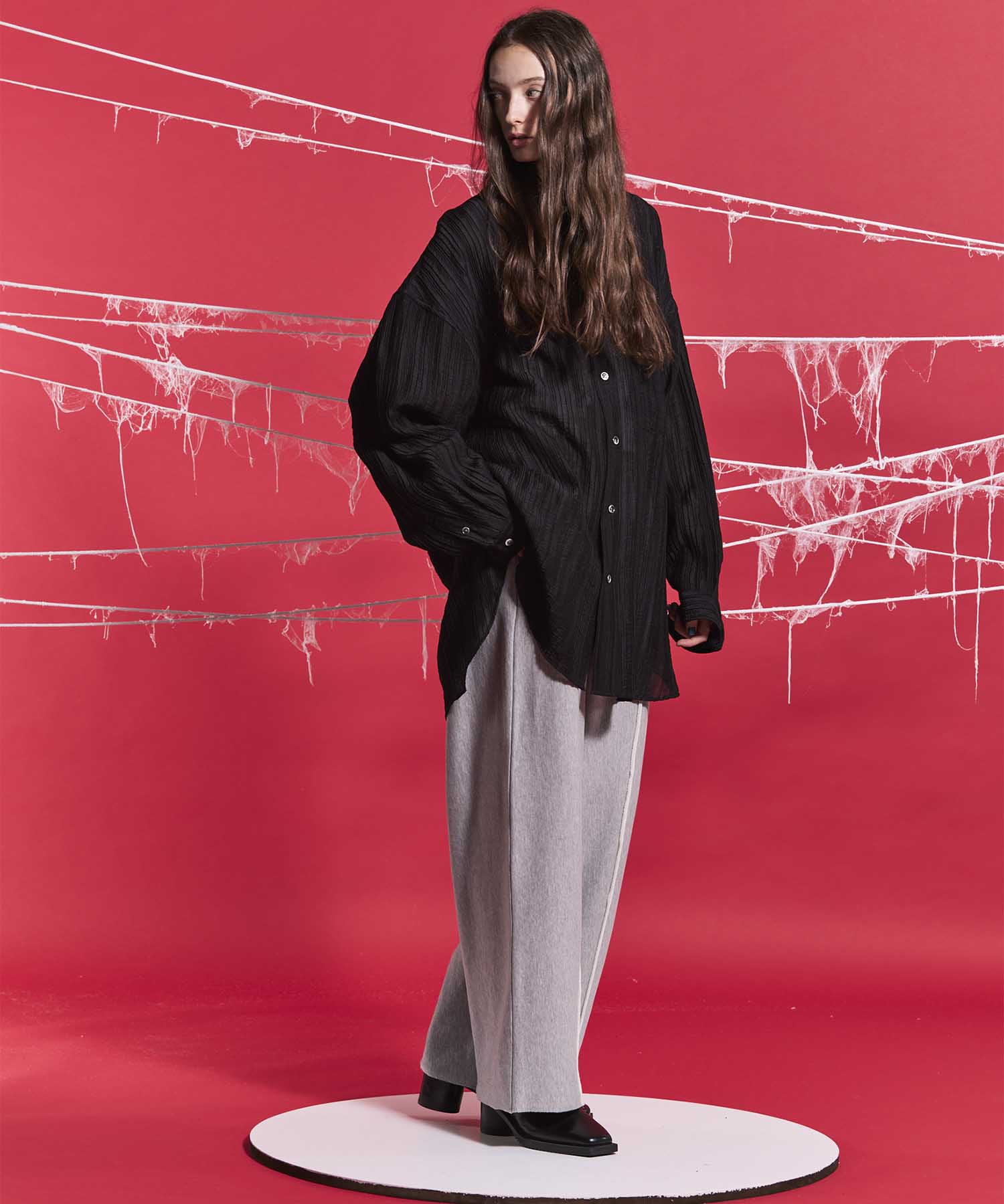 [24AW Pre-Order] Crush Sweat Prime-Wide Pin TUCK EASY PANTS