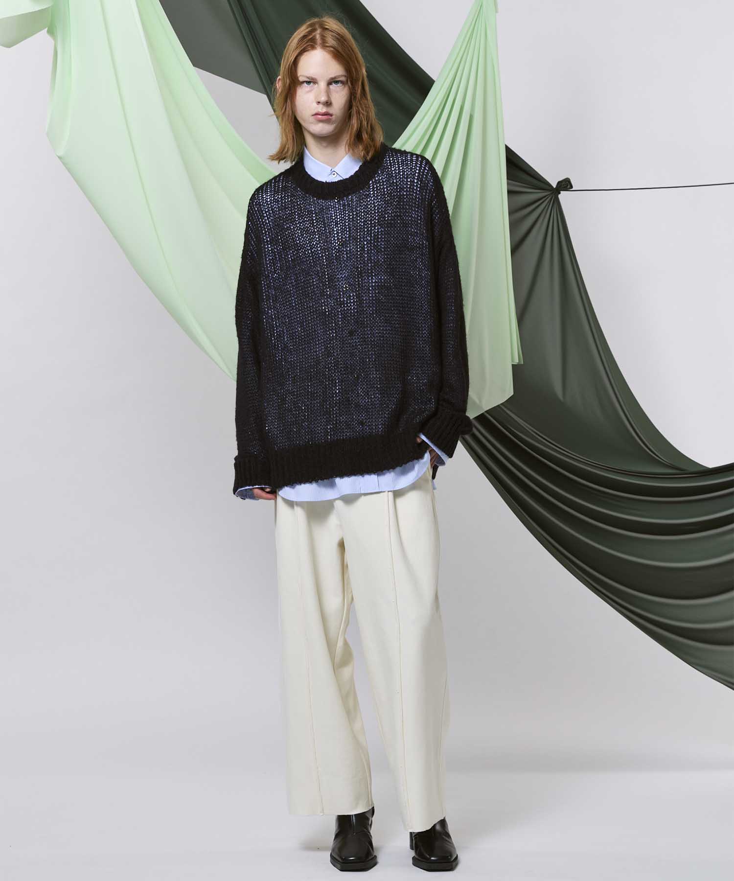 [24AW Pre-Order] Prime-Over Sheer Mohair Wool Knit Pullover