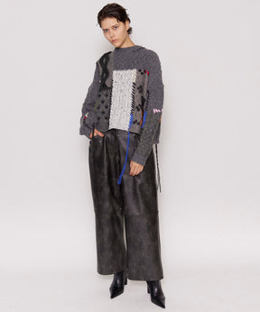 【24WINTER PRE-ORDER】Cocoon Wide Silhouette Vegan Leather Pants