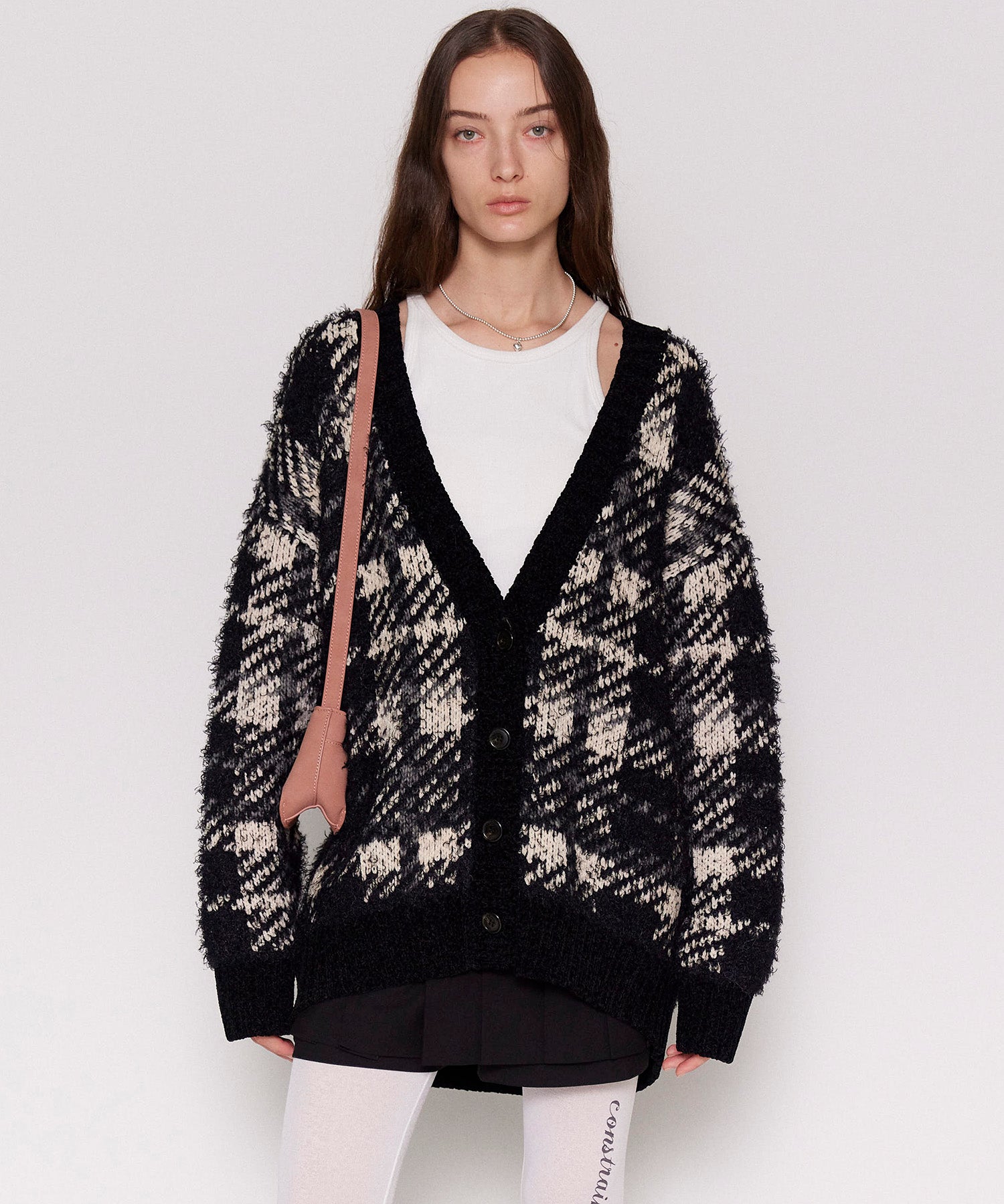 【24WINTER PRE-ORDER】Plaid Jacquard Knit Cardigan