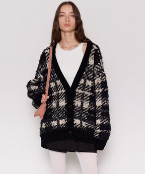 【24WINTER PRE-ORDER】Plaid Jacquard Knit Cardigan