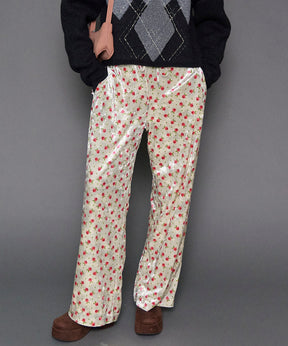 【24WINTER PRE-ORDER】Flower Velor Easy Pants