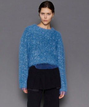 [24winter Pre-Order] Sparkling Shaggy Knit Pullover