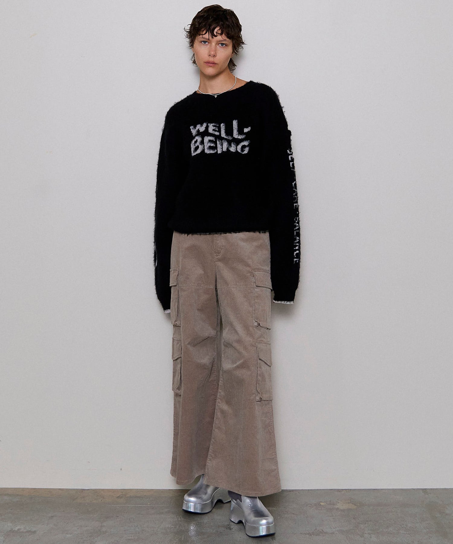 【PRE-ORDER】WELLBEING Logo Jacquard Knit Sweater