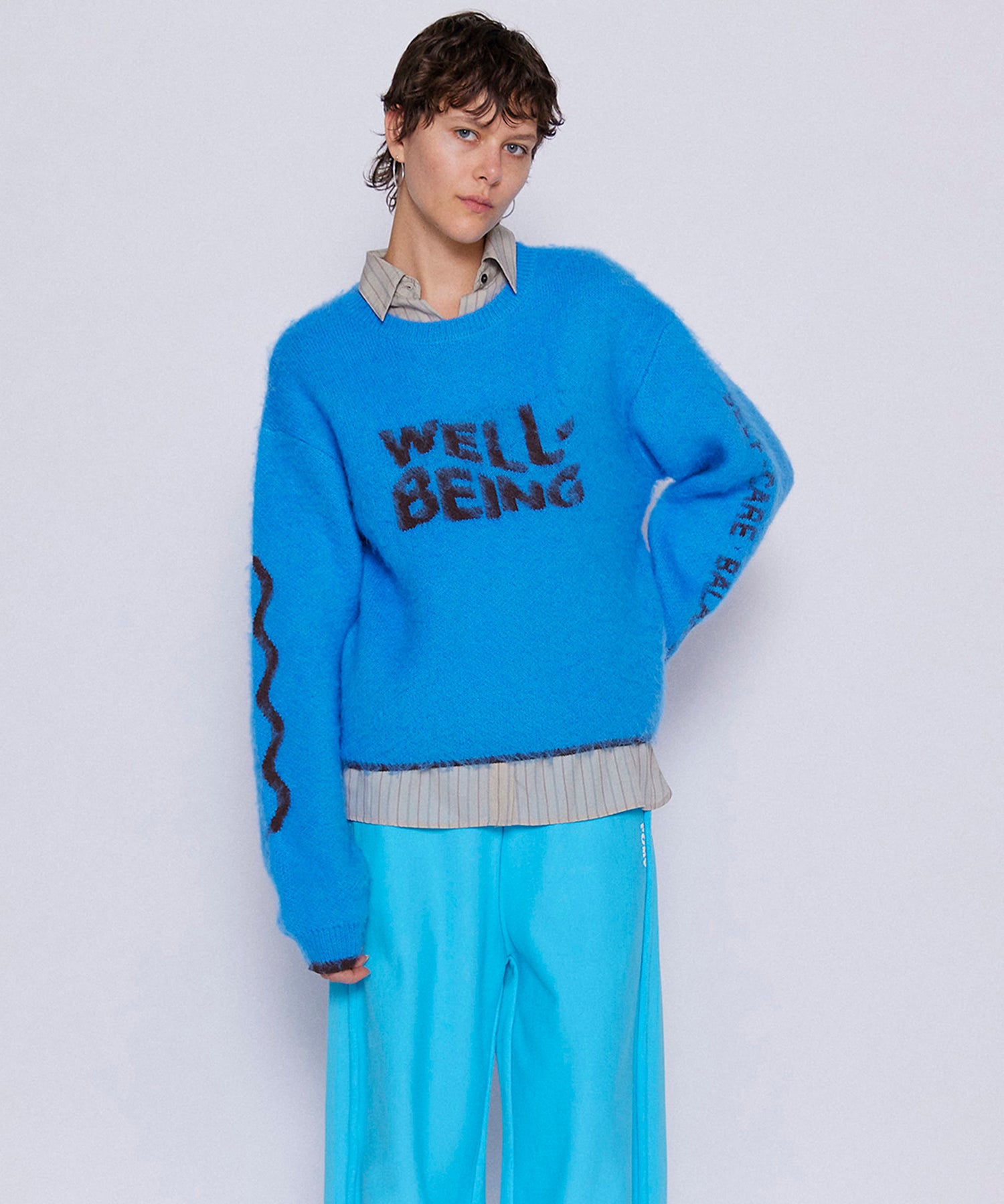 【PRE-ORDER】WELLBEING Logo Jacquard Knit Sweater