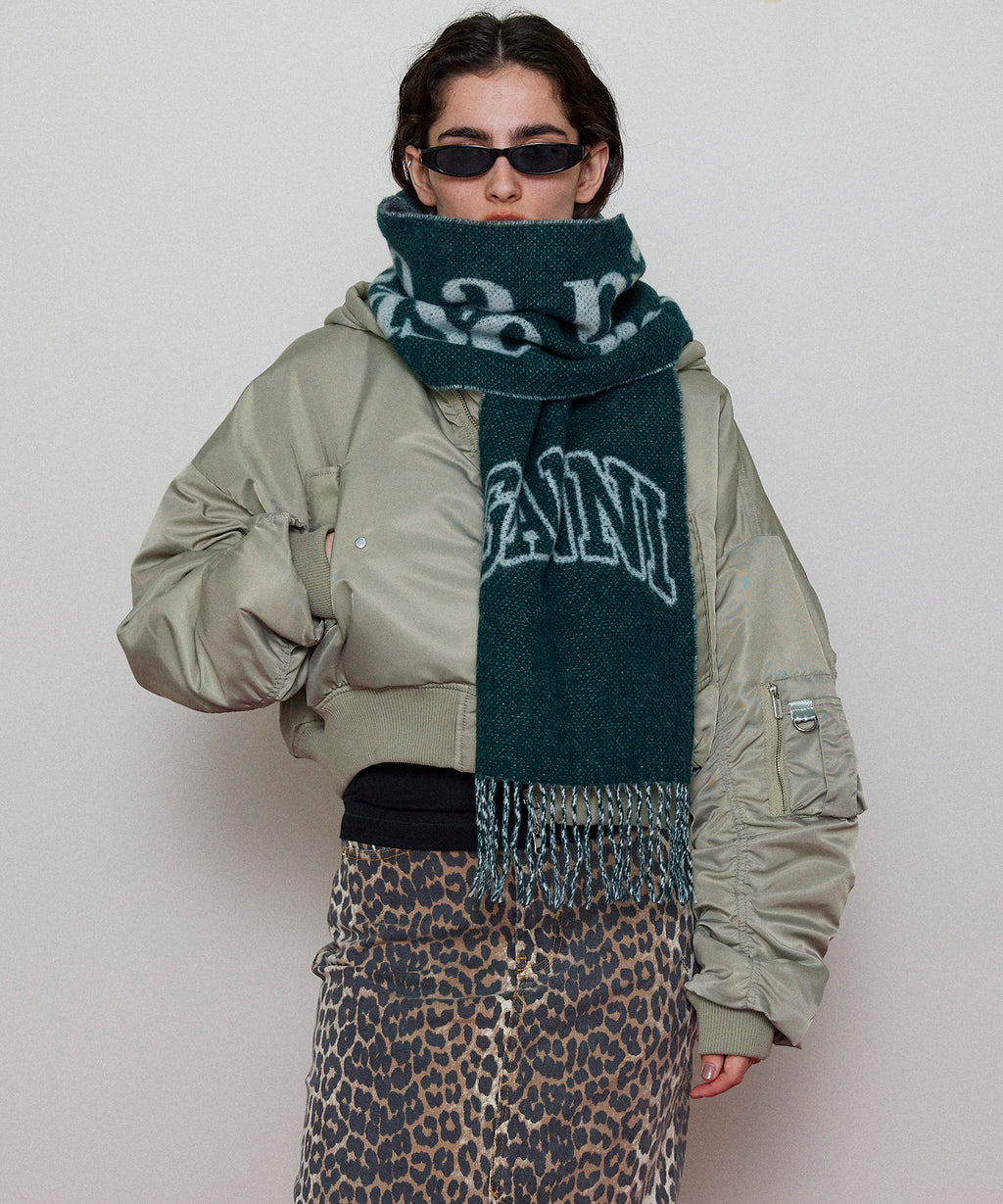 GANNI】Narrow Scarf Please Recycle