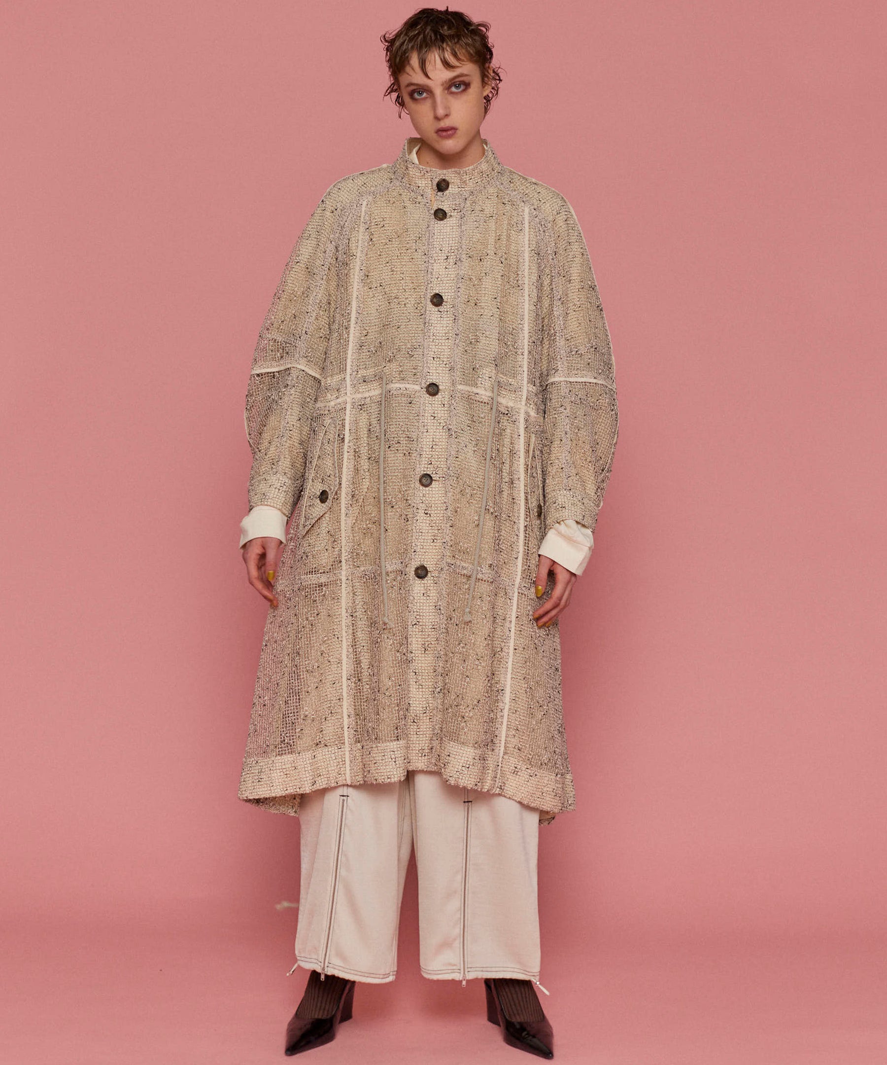 【25SPRING PRE-ORDER】Mesh Long Length Mods Coat