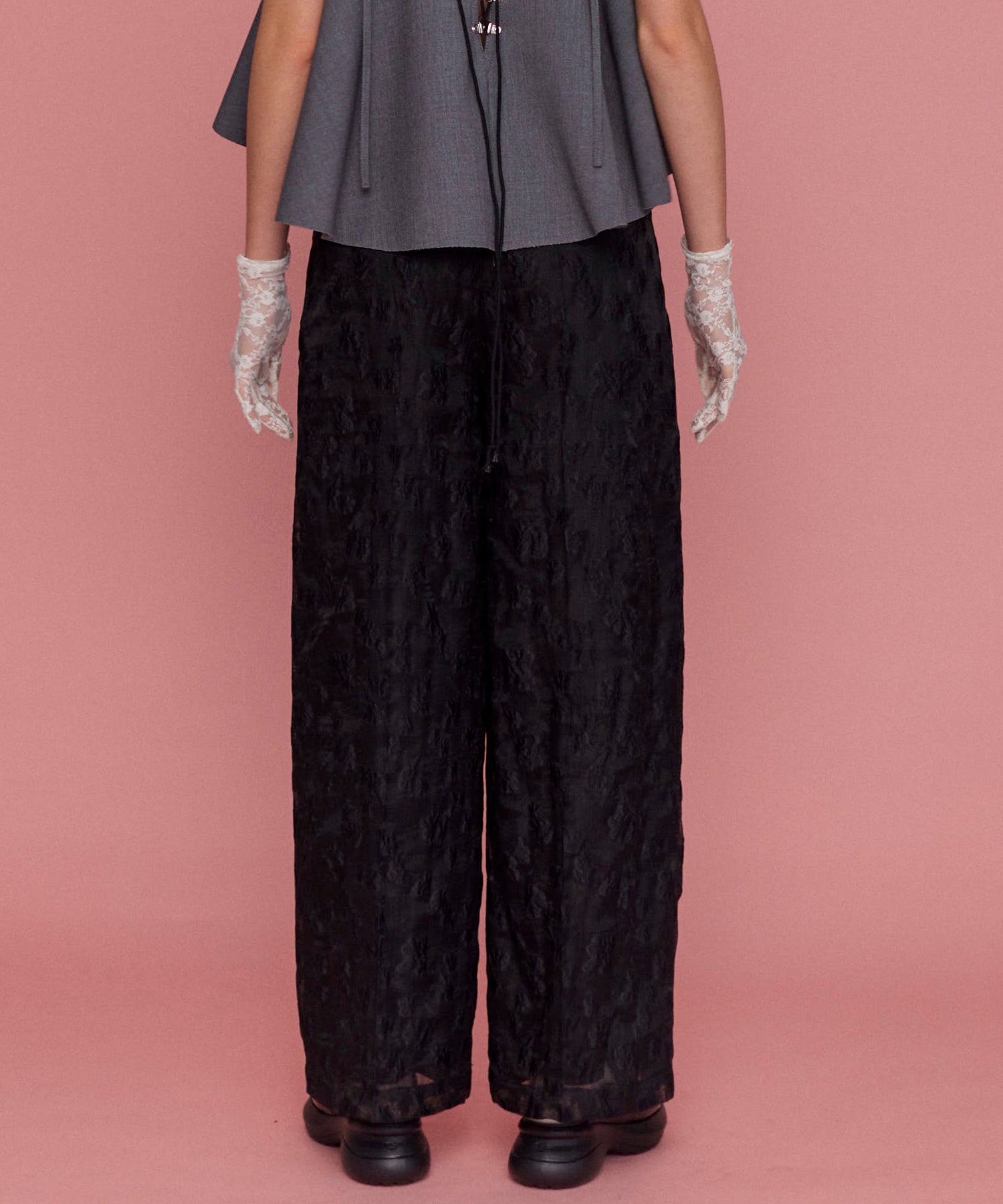 【25SPRING PRE-ORDER】Sheer Jacquard Easy Pants