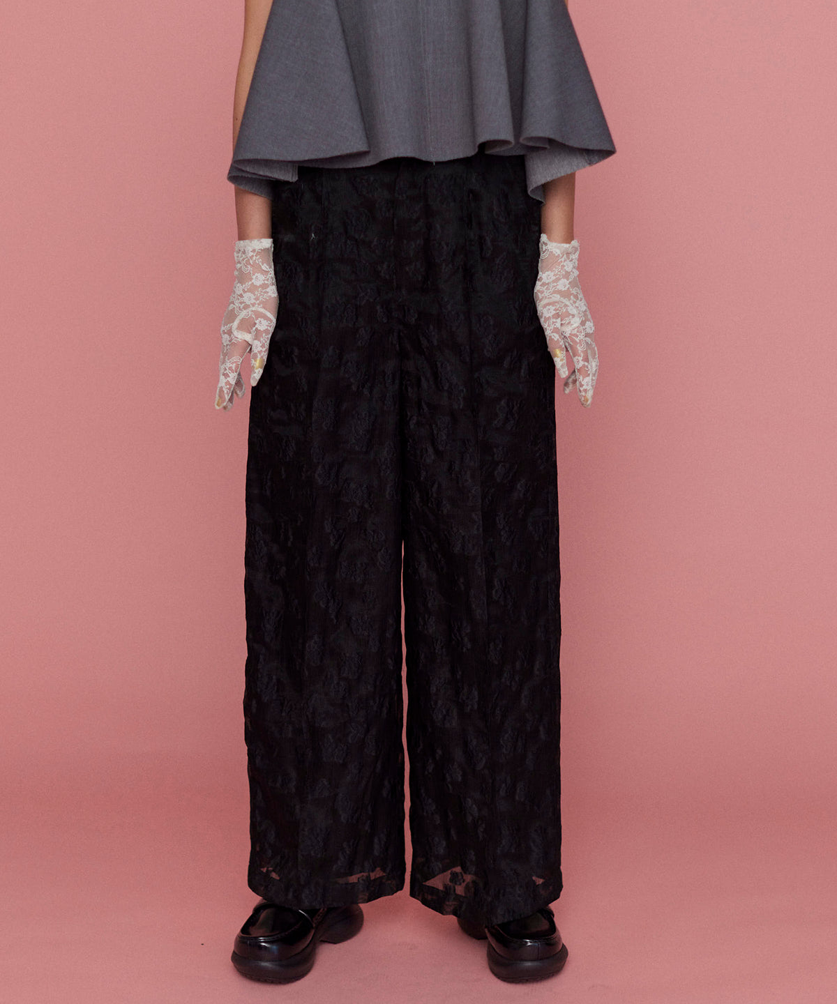 【25SPRING PRE-ORDER】Sheer Jacquard Easy Pants