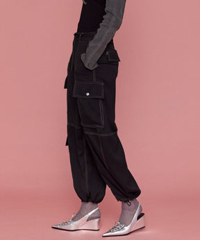 【25SPRING PRE-ORDER】Zip Design Satin Cargo Pants