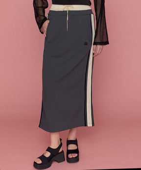 【25SPRING PRE-ORDER】Double Waist Side Line Jersey Skirt