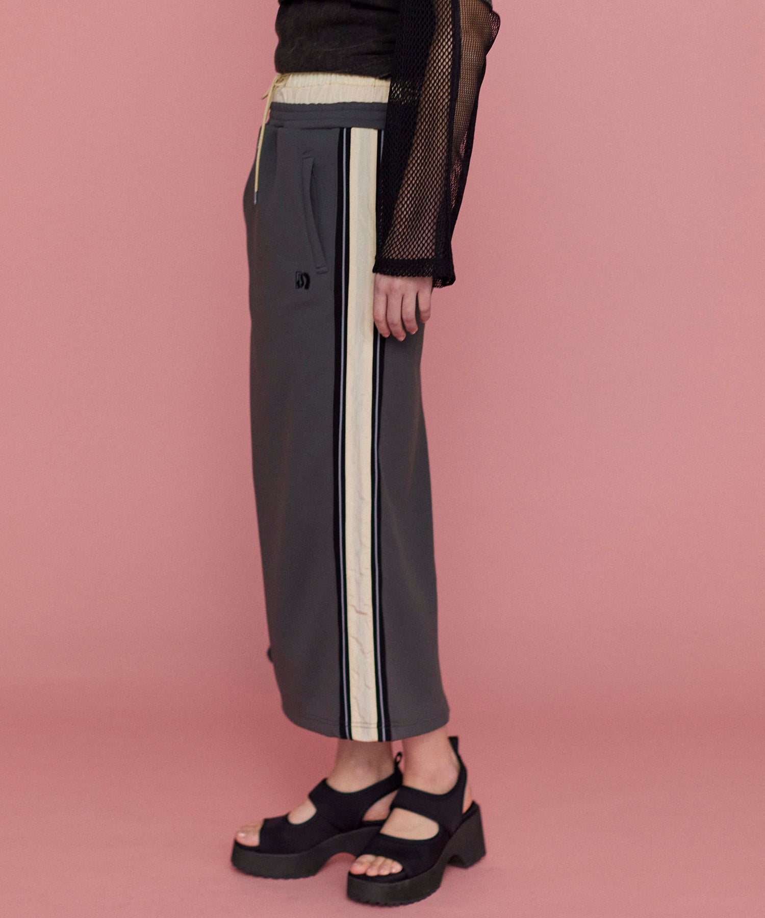 【25SPRING PRE-ORDER】Double Waist Side Line Jersey Skirt