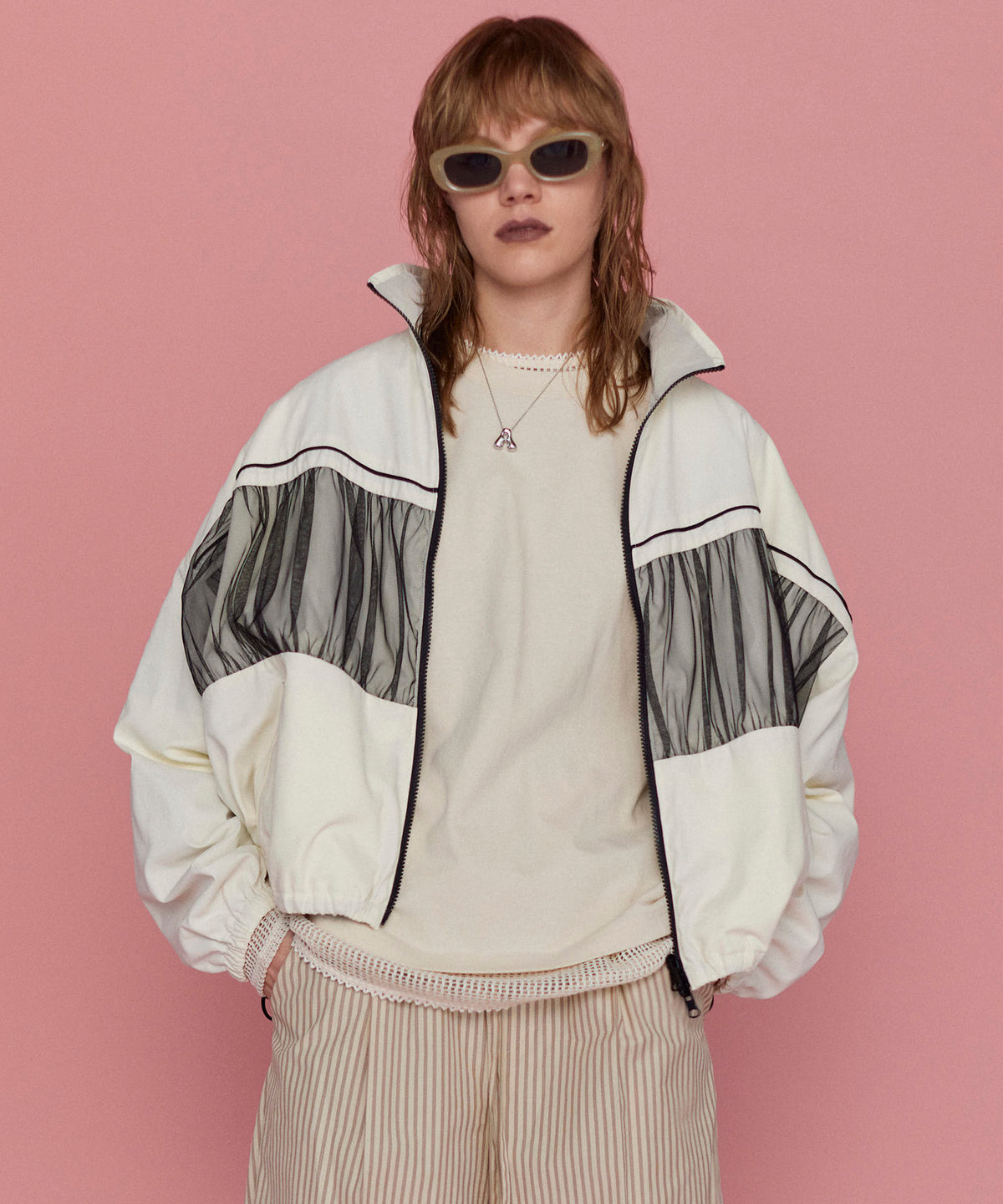 【25SPRING PRE-ORDER】Reversible Tulle Docking Track Jacket