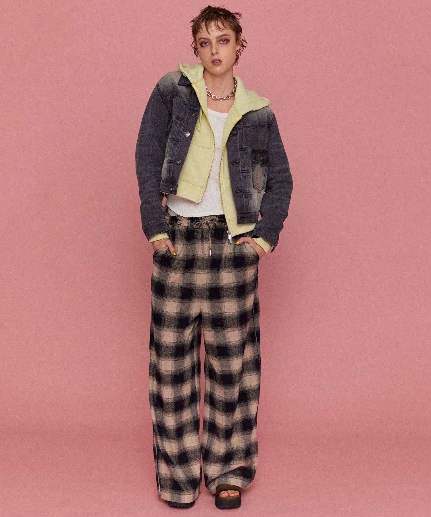 【25SPRING PRE-ORDER】Plaid Pattern Easy Pants