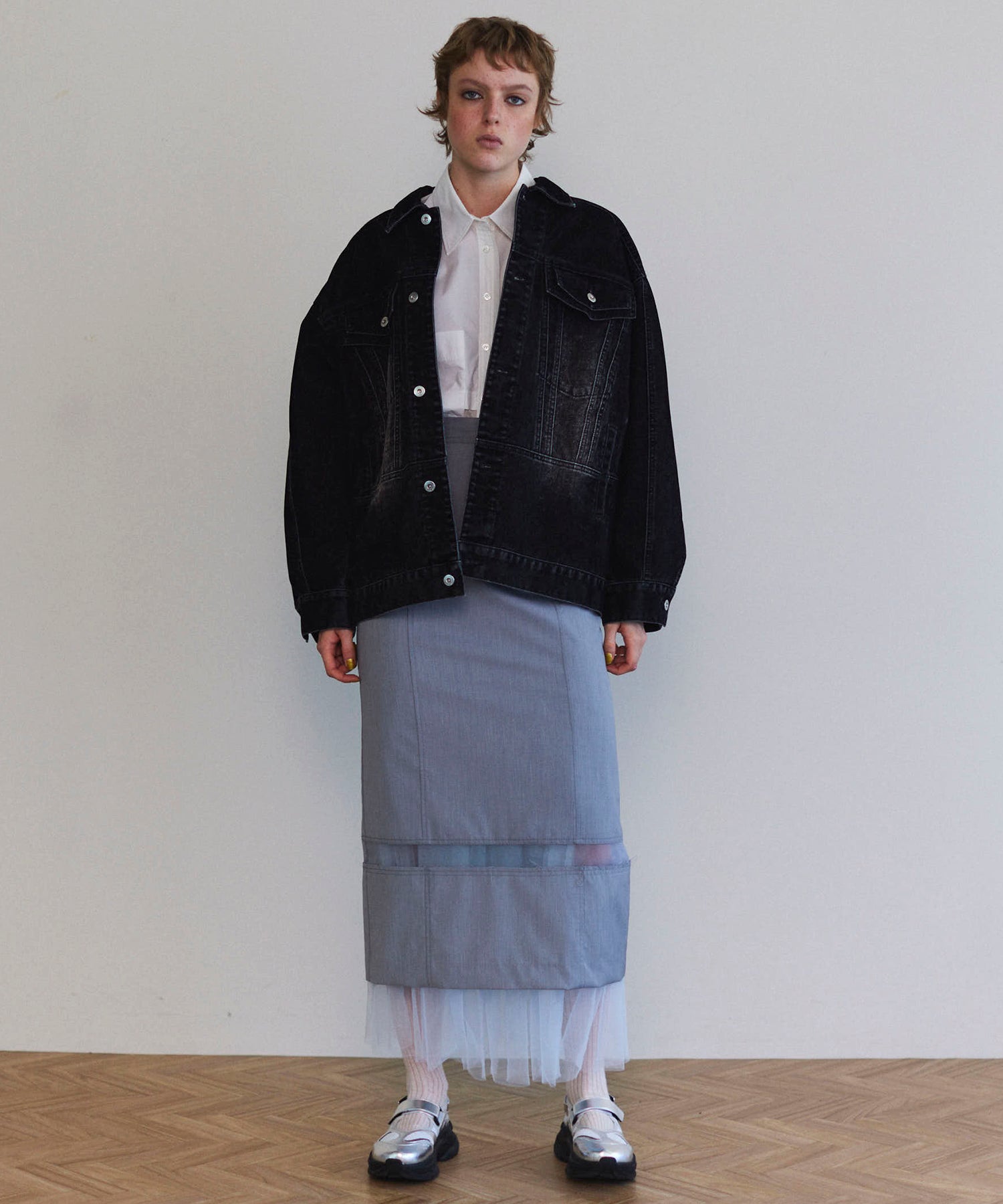 【25SPRING PRE-ORDER】Oversize Flocking Denim Jacket