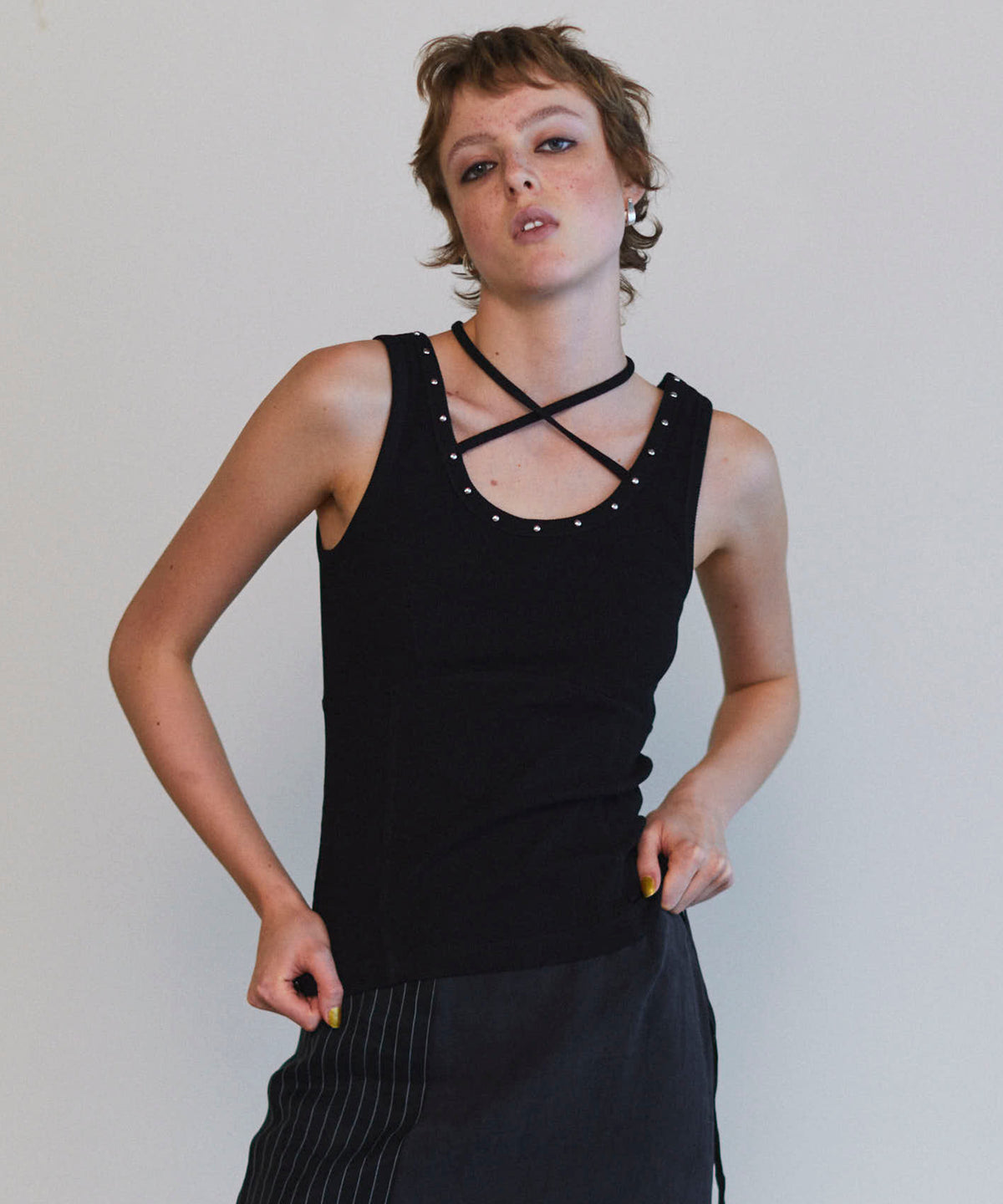 【25SPRING PRE-ORDER】Pigment Processing Studs Tank Top