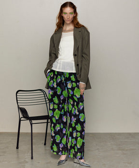 【25SPRING PRE-ORDER】Floral Pattern Pleated Easy Pants