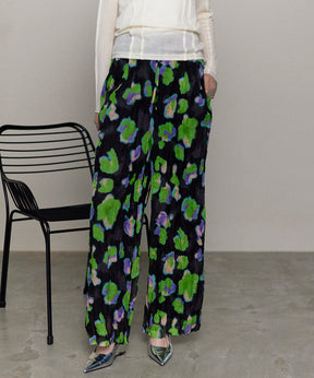 【25SPRING PRE-ORDER】Floral Pattern Pleated Easy Pants