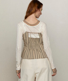 【25SPRING PRE-ORDER】Stripe Lace Up Bustier