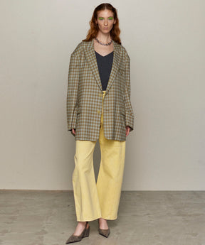 【25SPRING PRE-ORDER】Plaid Pattern Oversize Single Jacket