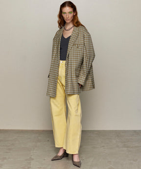 【25SPRING PRE-ORDER】Plaid Pattern Oversize Single Jacket