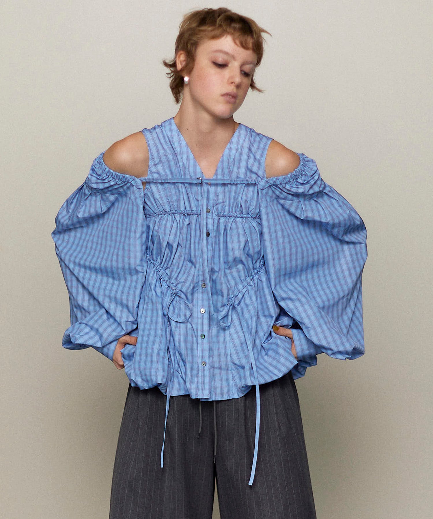 【25SPRING PRE-ORDER】Multiway Taffeta Blouse