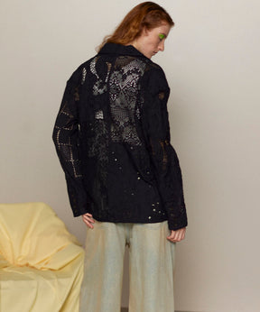 【25SPRING PRE-ORDER】Lace Fabric Docking Jacket